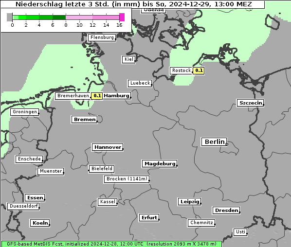 Niederschlag, 29. 12. 2024
