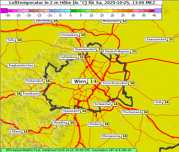 Temperatur, 25. 10. 2025