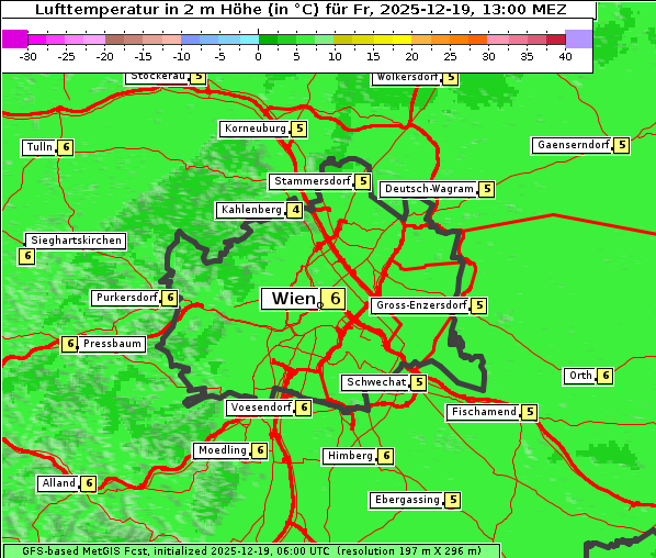Temperatur, 19. 12. 2025