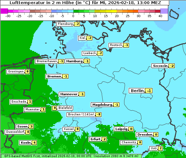 Temperatur, 18. 2. 2026