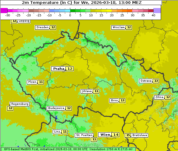 Temperatur, 18. 3. 2026