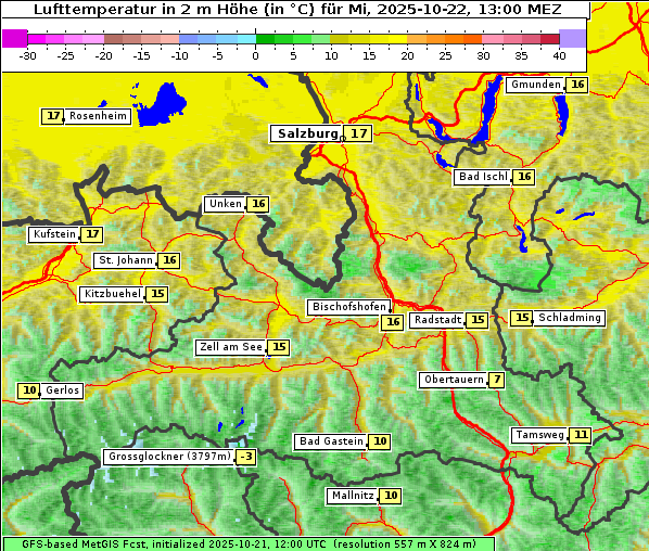 Temperatur, 22. 10. 2025
