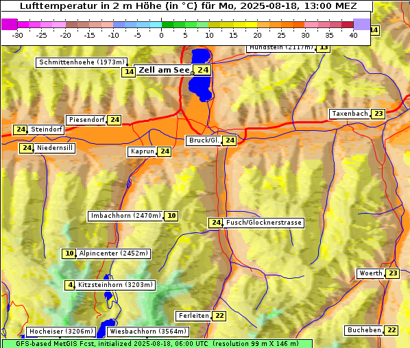 Temperatur, 18. 8. 2025