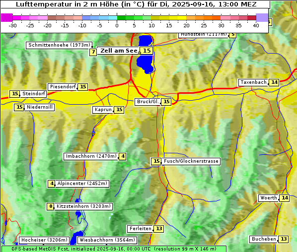 Temperatur, 16. 9. 2025