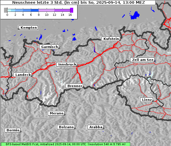 Neuschnee, 14. 9. 2025