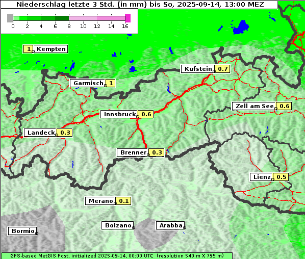 Niederschlag, 14. 9. 2025