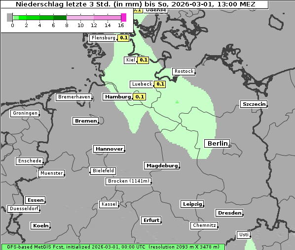 Niederschlag, 1. 3. 2026