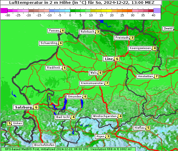 Temperatur, 22. 12. 2024