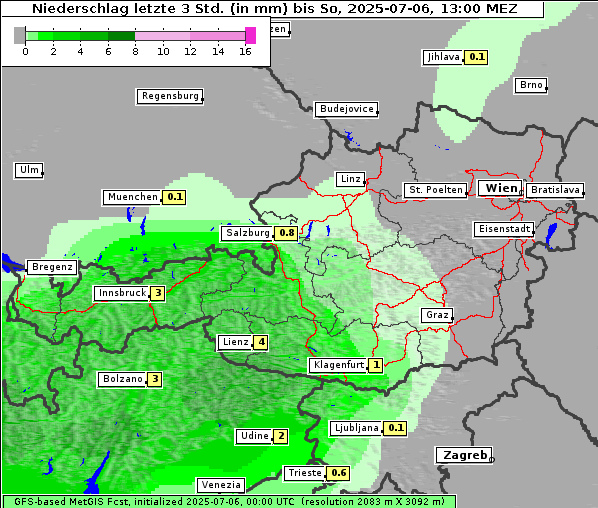 Niederschlag, 6. 7. 2025