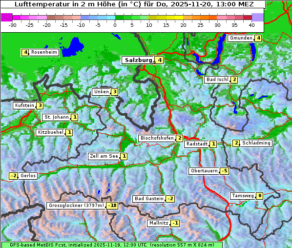 Temperatur, 20. 11. 2025