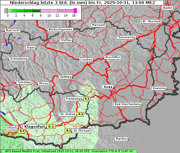 Niederschlag, 31. 10. 2025