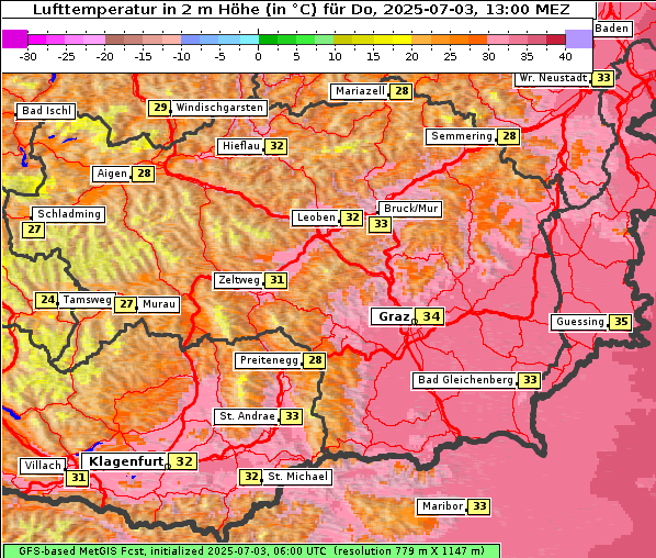 Temperatur, 3. 7. 2025