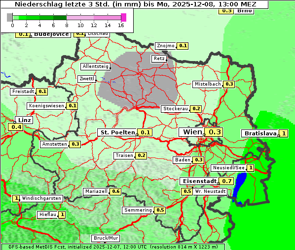 Niederschlag, 8. 12. 2025