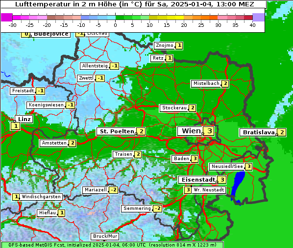 Temperatur, 4. 1. 2025