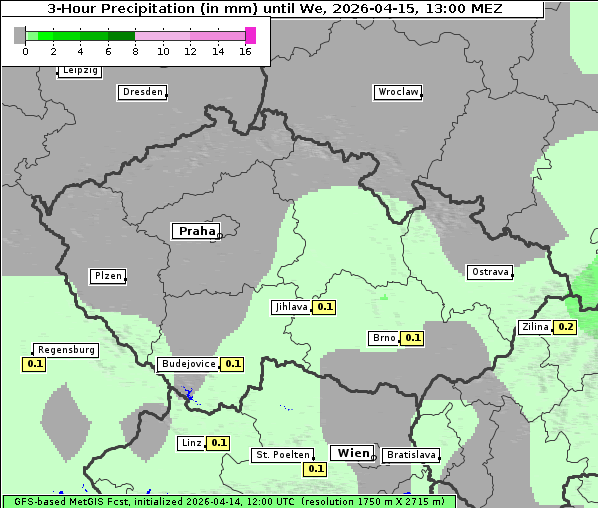 Niederschlag, 15. 4. 2026