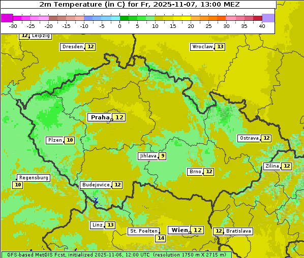 Temperatur, 7. 11. 2025