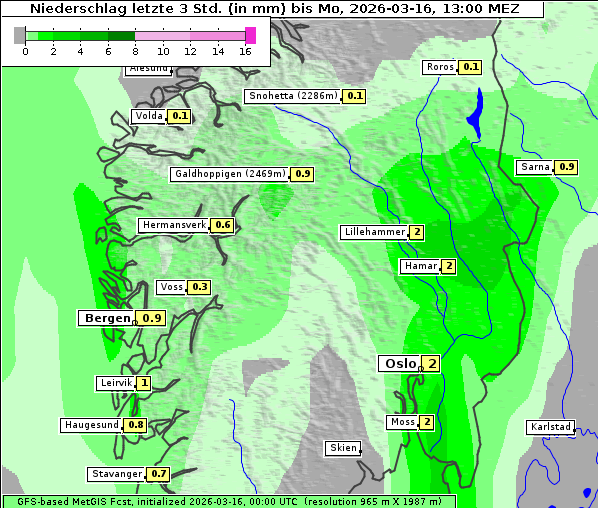 Niederschlag, 16. 3. 2026