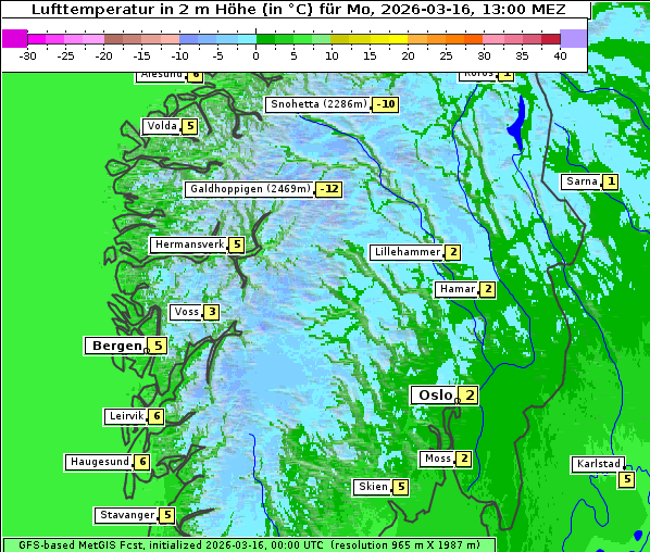 Temperatur, 16. 3. 2026
