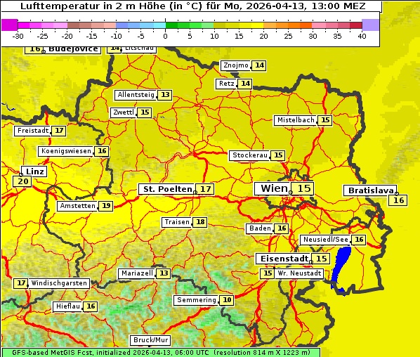 Temperatur, 13. 4. 2026