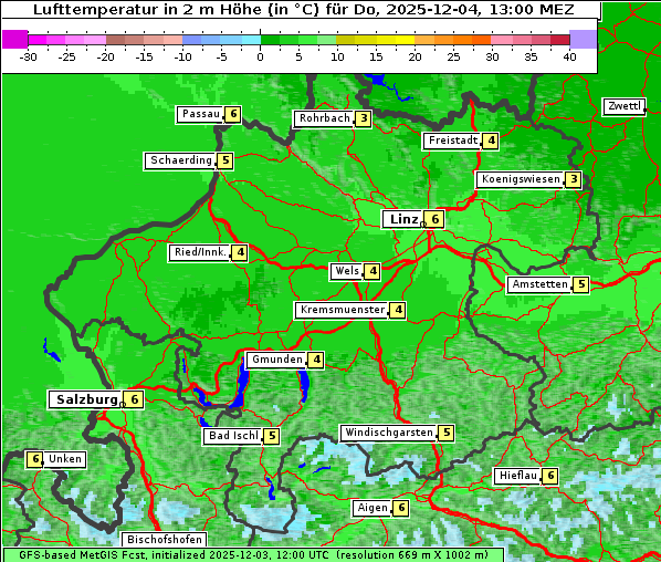 Temperatur, 4. 12. 2025