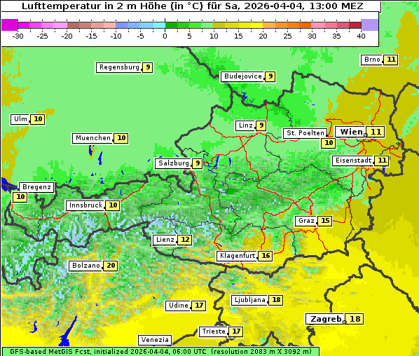 Temperatur, 4. 4. 2026