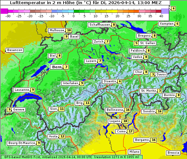 Temperatur, 14. 4. 2026