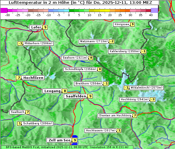 Temperatur, 11. 12. 2025
