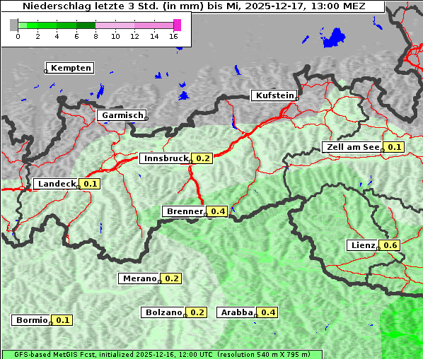 Niederschlag, 17. 12. 2025