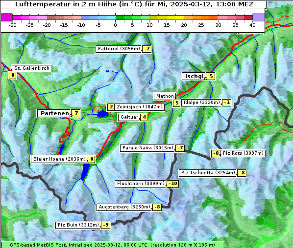 Temperatur, 12. 3. 2025