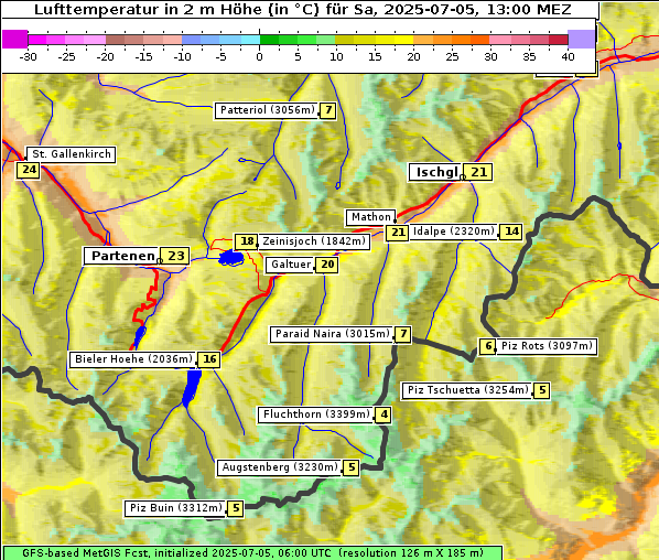 Temperatur, 5. 7. 2025