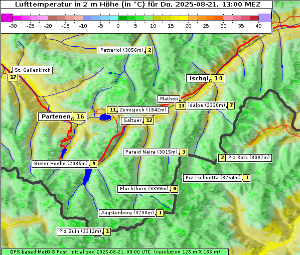 Temperatur, 21. 8. 2025