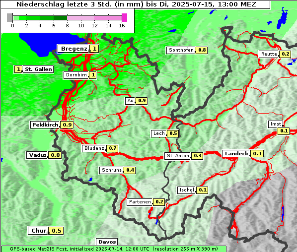 Niederschlag, 15. 7. 2025