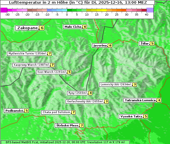 Temperatur, 16. 12. 2025