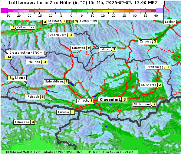 Temperatur, 2. 2. 2026