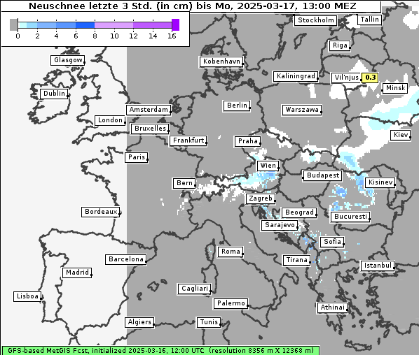 Neuschnee, 17. 3. 2025