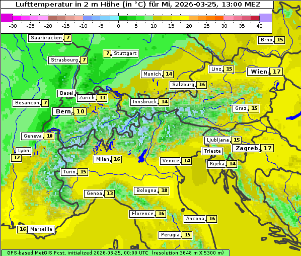 Temperatur, 25. 3. 2026