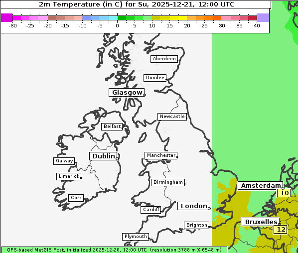 Temperatur, 21. 12. 2025