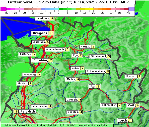 Temperatur, 23. 12. 2025