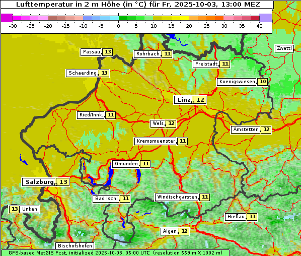 Temperatur, 3. 10. 2025