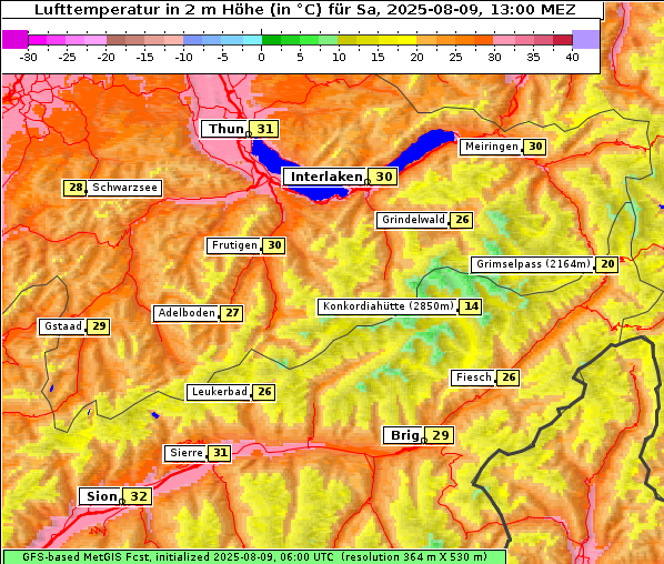 Temperatur, 9. 8. 2025