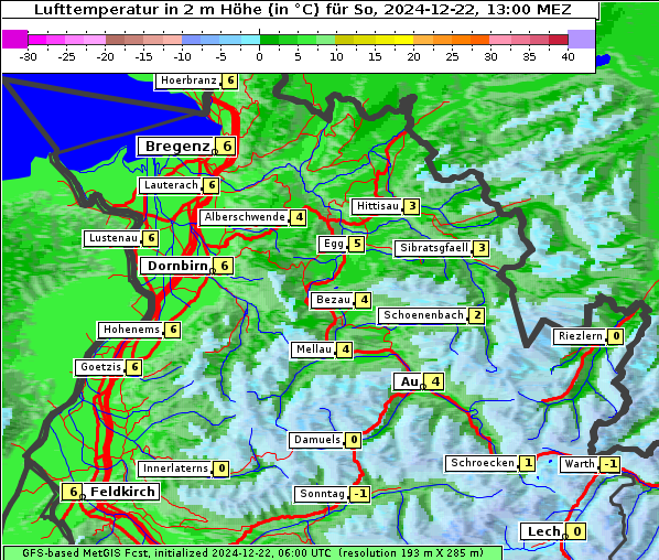 Temperatur, 22. 12. 2024