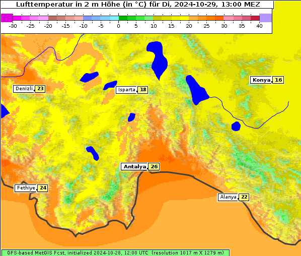 Temperatur, 29. 10. 2024