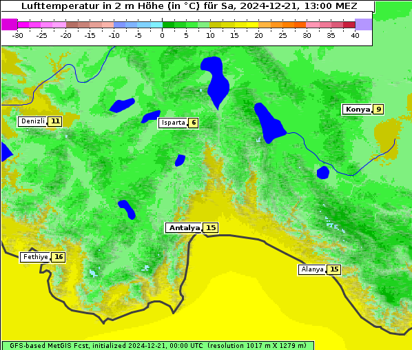 Temperatur, 21. 12. 2024