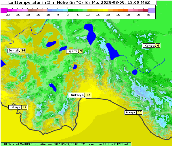 Temperatur, 9. 3. 2026