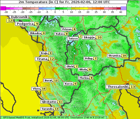 Temperatur, 6. 2. 2026