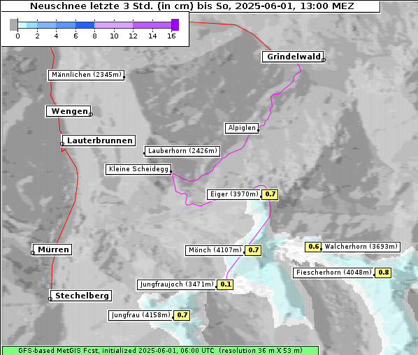Neuschnee, 1. 6. 2025