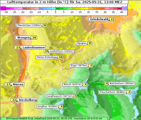 Temperatur, 31. 5. 2025