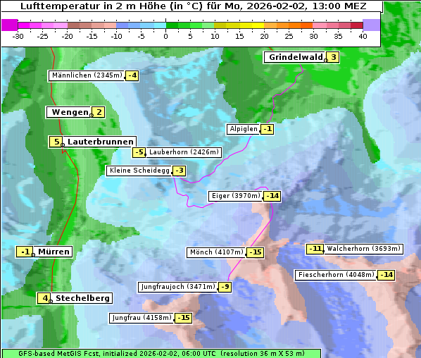 Temperatur, 2. 2. 2026