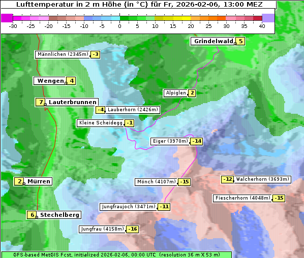Temperatur, 6. 2. 2026