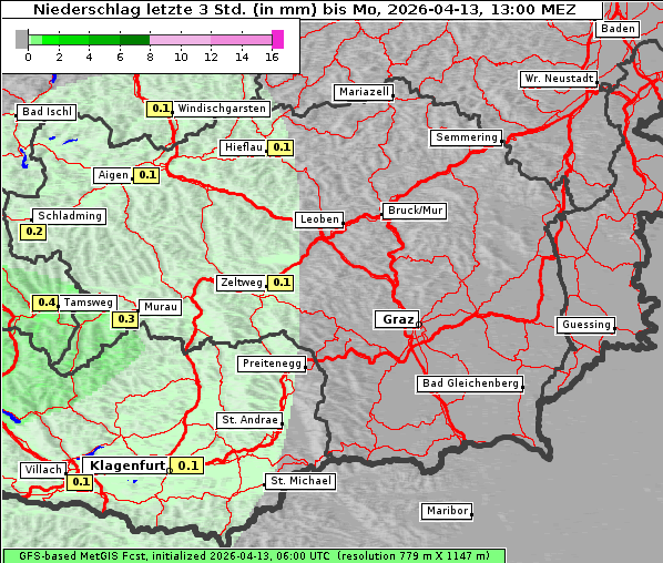 Niederschlag, 13. 4. 2026